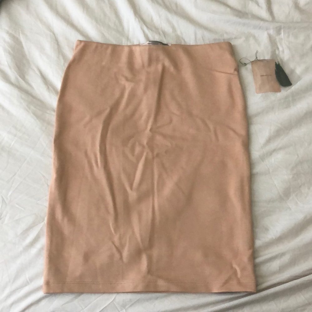 Nude Pencil Skirt